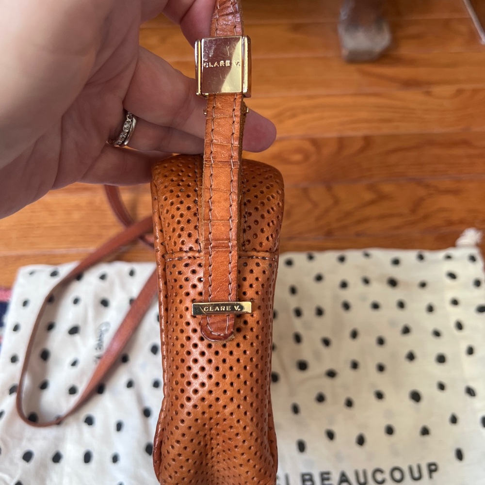 Clare V Perforated Leather Crossbody Mini Sac Bag (with dust bag) - Picture 3 of 7